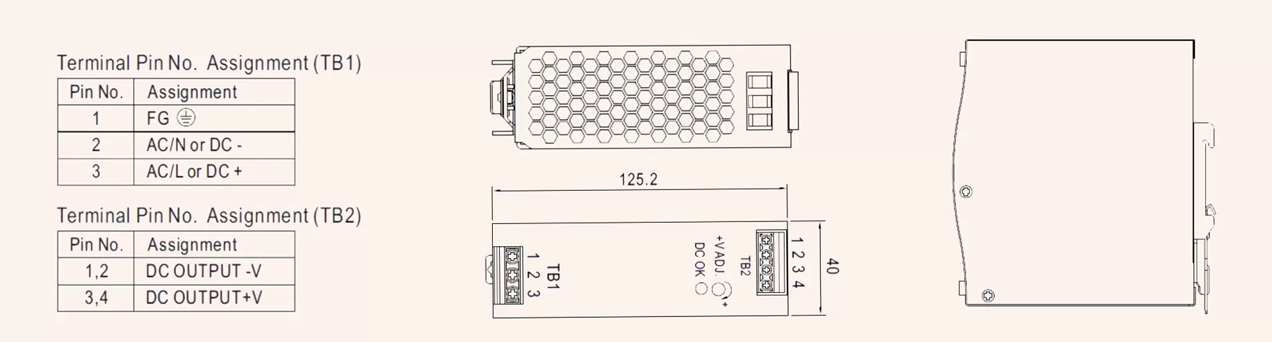 EDR 120w AC to DC switching power supply