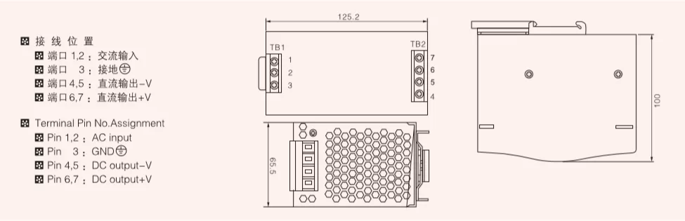 120W single output DIN Rail power high power led driver