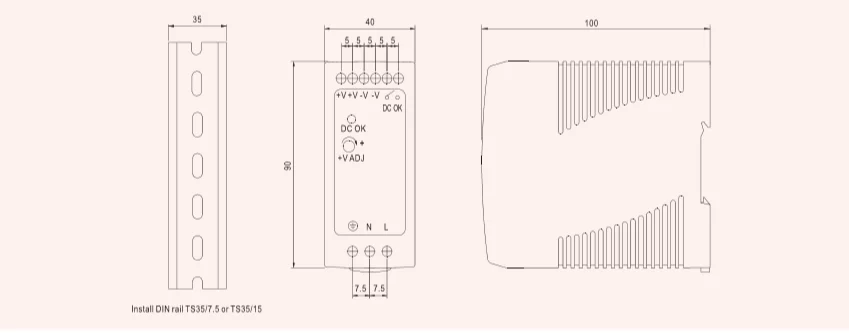 WHOLESALE 60W single output DIN Rail power power supply