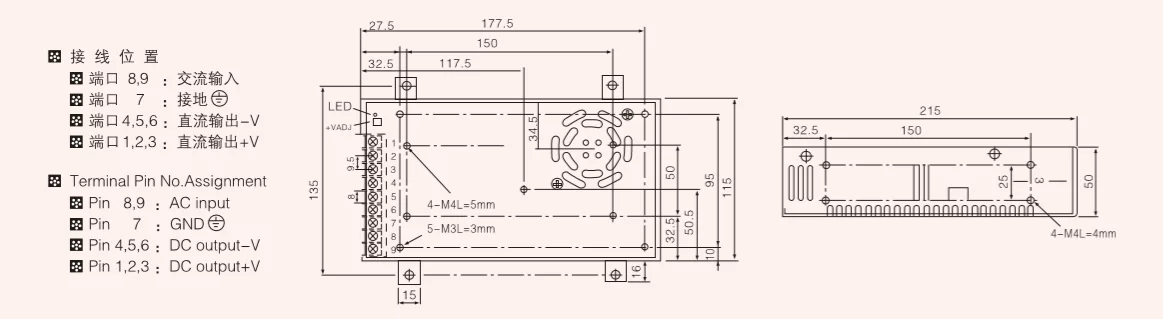 S-250W series normal single switching power supply