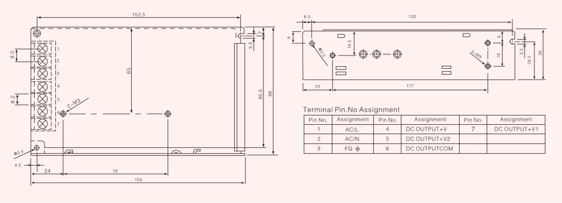 50W switching dc power supply