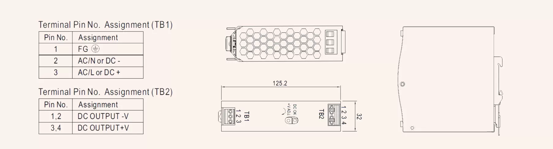 EDR dinrail 75w switching power supply