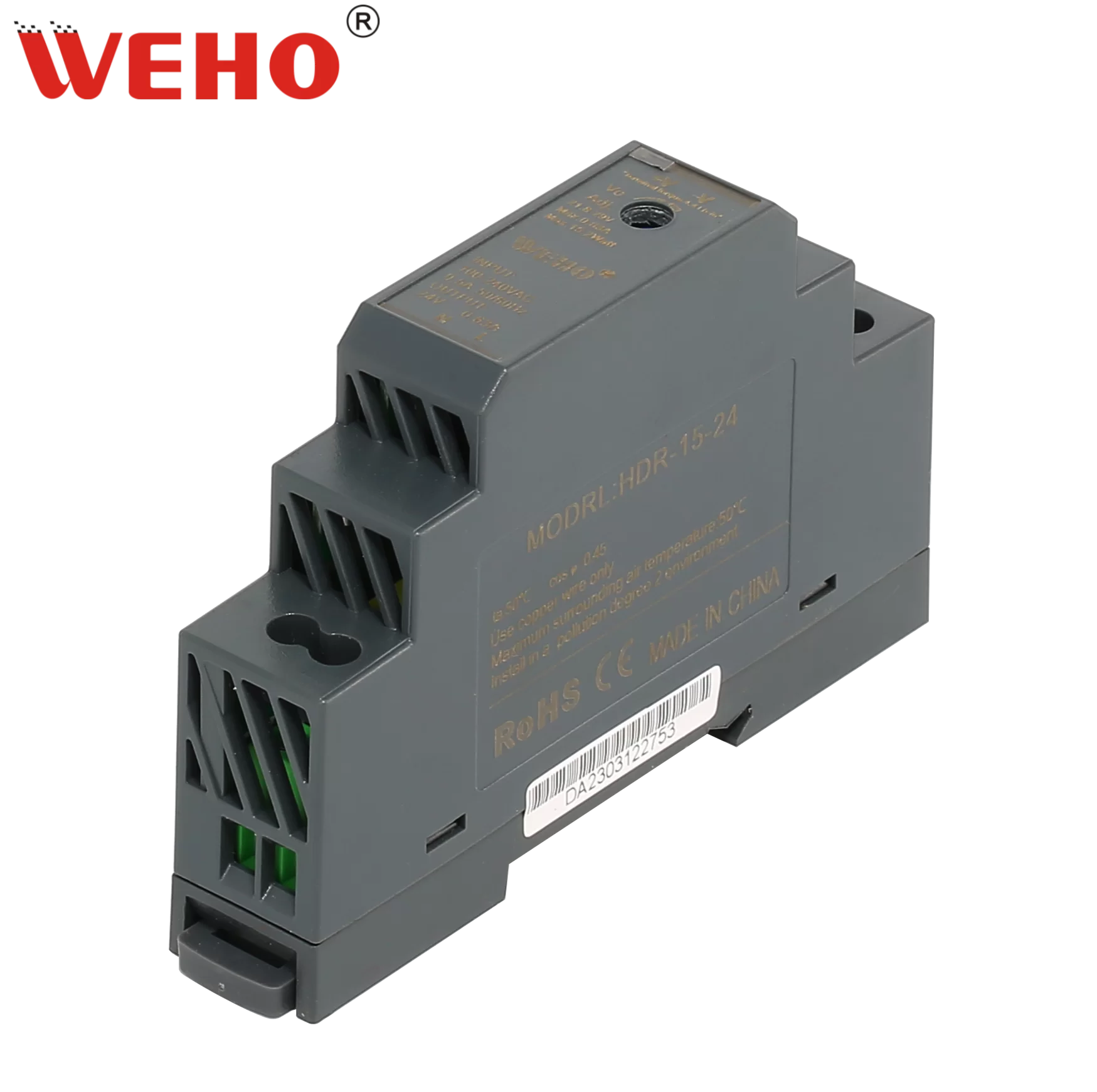 HDR-15W Industrial Slim DIN Rail